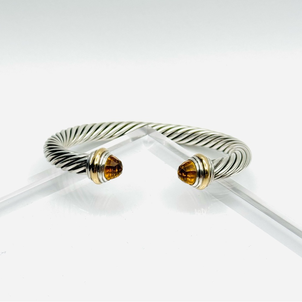 David Yurman Classic Cable Citrine Bracelet With Gold - Picture 3 of 6